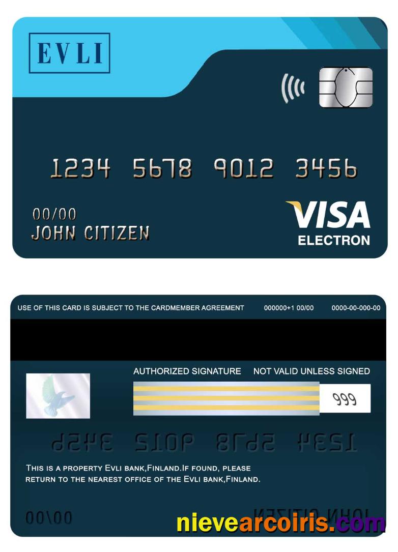 Finland Evli bank visa electron card